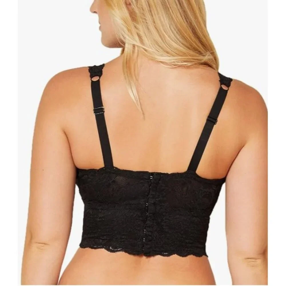 NEW Cosabella Womens XS Curvy Collection Plunge Lace Bralette Black Bra‎